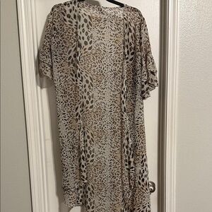 Animal Print Sheer Kimono